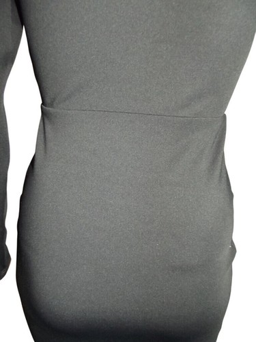 Express Dress Womens Size XS Black Sheath bodycon ruched cutout long sleeve 0-2 - Picture 13 of 15