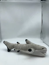 Adventure Planet Shark Plush Gray Stuffed Animal Toy Great White Black Tip
