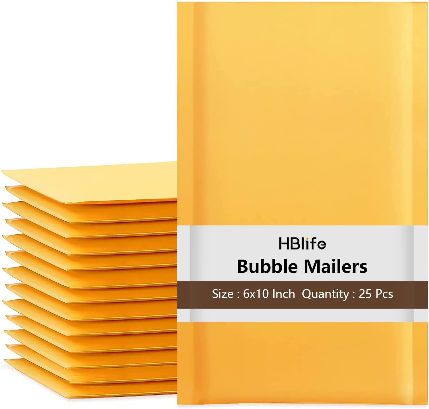 25Pcs 6x10 Inch Self-Seal Bubble Mailers Padded Kraft Poly Envelopes Shipping