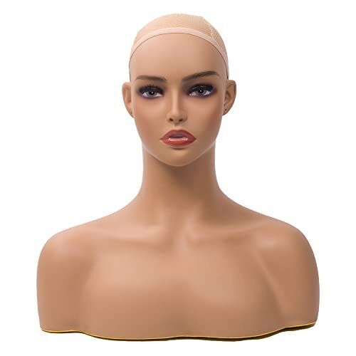 Mannequin Head with Shoulder Display Manikin Head Bust for Color-487 - Picture 2 of 7
