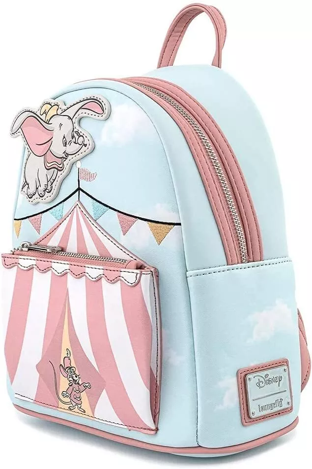 Loungefly Disney Dumbo Flying Circus Pink Blue Pastel Tent Mini Backpack