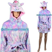 Glitter UNICORN Hooded Dressing Gown Warm Shiny Bath Robe Horn Girls XMas Gift