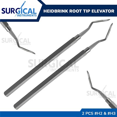 Heidbrink Root Tip Elevator Single Ended # H2 & #H3 Dental Instruments German Gr
