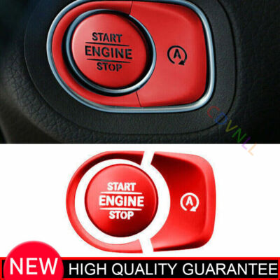 Car One-Click Startup Button Cover Trim For Benz GLE GLS 2020-2024 Red Aluminum