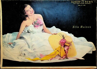 Sunday Picture News May 27 1951 Ella Raines Shirley Booth Elizabeth Taylor
