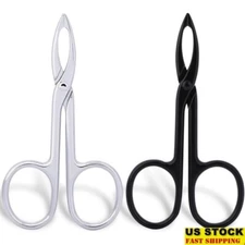 2Pcs Stainless Steel Eyebrow Tweezers Scissor Handle Hair Removal Tool Women New