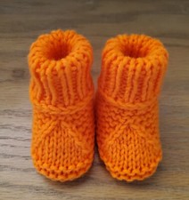Handmade Knitted Baby Booties, 0-3 Months