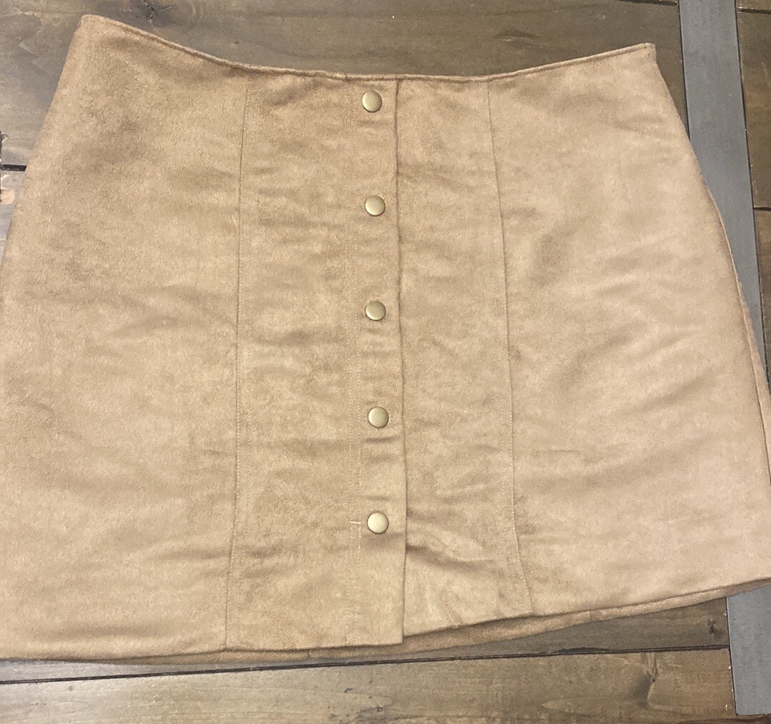 Minigonna Gap in finta pelle scamosciata Ali fila conceria oro taglia 10