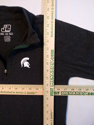 Camisa Michigan State Spartans Para Hombre Grande Cuarto Cremallera Sudadera Gris MSU J2 - Imagen 15 de 15