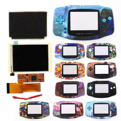 GameBoy Advance GBA IPS V2 Backlight LCD Screen Kits With UV Printed Shell