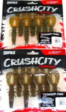 Rapala "Crush City" Cleanup Craws (Lot of 2-Packs-7 Per Pack-CC-2-01)