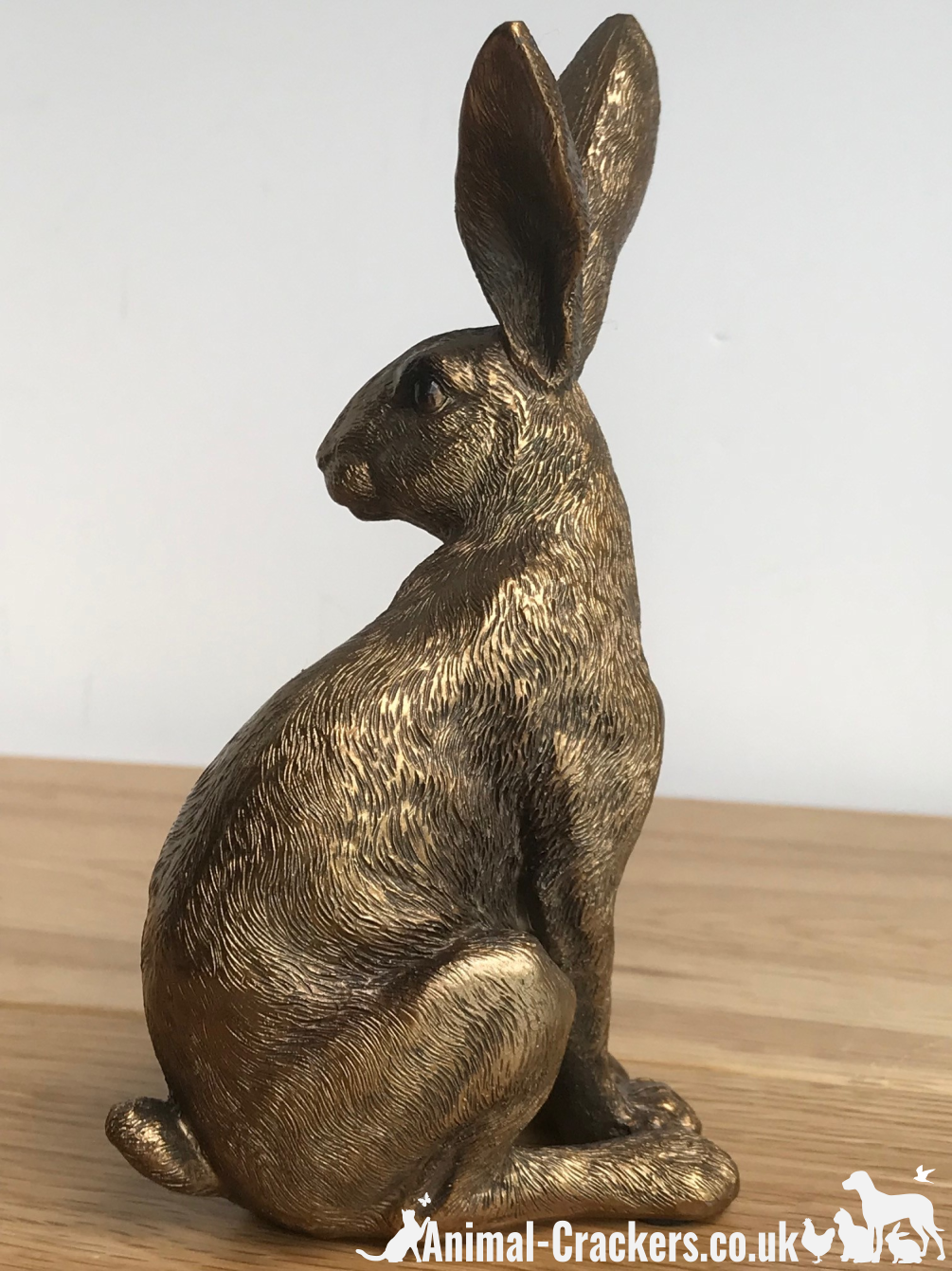 Bronze effect Sitting Hare ornament figurine Leonardo Bronzed range