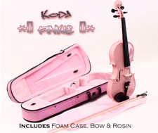 Violin 4/4 Size Pink with Case, Bow and Rosin, Koda Traditional