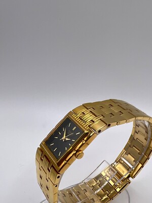【ハナ】 Pulsar V810-X005 Gold Tone Black Dial Analog Quartz 6.5