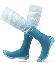 Ski Socks, 2-Pair Pack Skiing and Snowboarding Thermal Socks Medium Ocean Blue