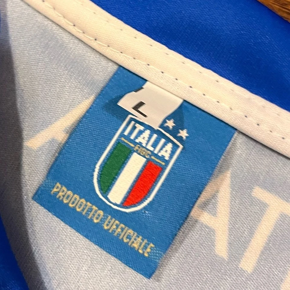Italia FIGC Camiseta Fútbol Hombre’s Grande Azul Hecho en Italia Camiseta Rendimiento Foto 4 de 4