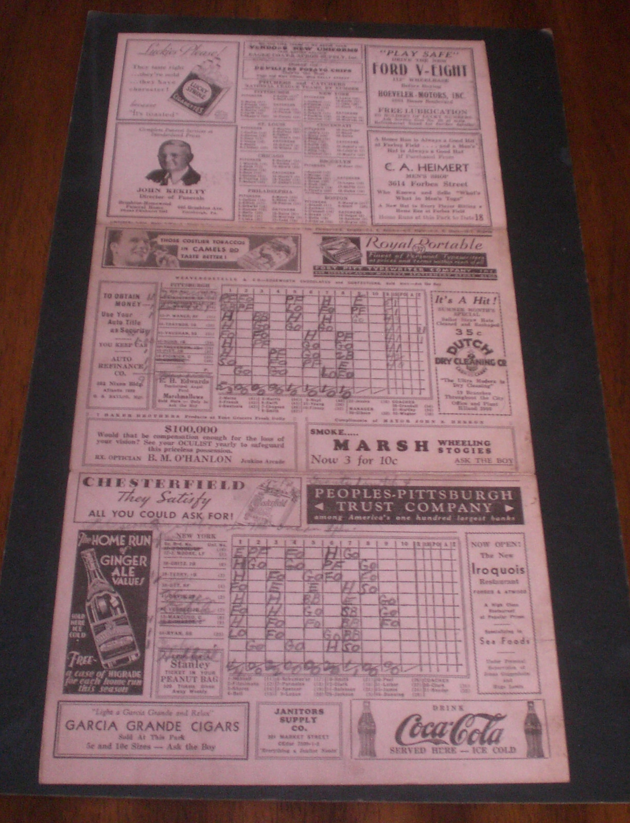 1933 1934 1936 PITTSBURGH PIRATES SCORE BOARD BOOK YOUR CHOICE 40
