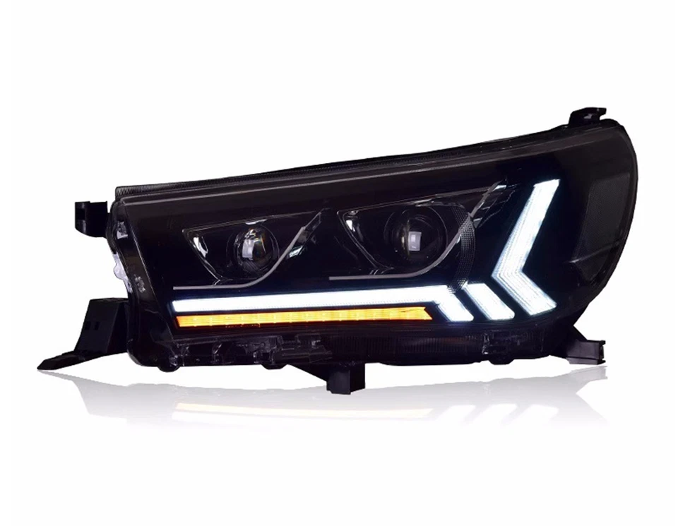 Conjunto de faros LED delanteros exteriores de plástico ABS para Toyota Hilux 2015-2020 Foto 2 de 4