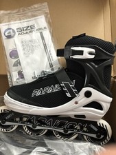 Papaison White Black A306S-WL Sports Easy Fit Adjustable Inline Skates