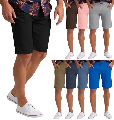 Herren Sommer Chino Shorts Schlanke Passform 9'' Lässiges Golf Jogger Kurze Hose