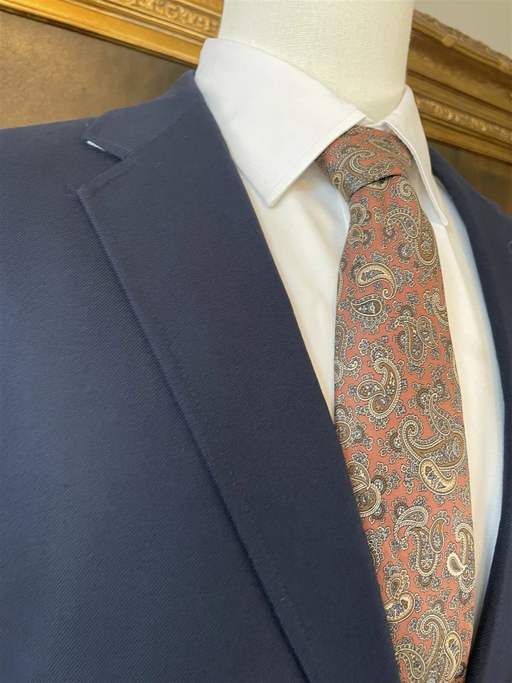 NUEVO Saddlebred 44L Azul Marino 100% Algodón Lúpulo Blazer Abrigo Deportivo Chaqueta Foto 4 de 4