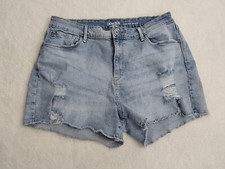 Levi s Denizen Shorts Women's Size 18 High Rise Light Wash Distressed Summer