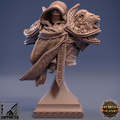 Mattias du Lion Tuant, Fantasy Miniatures Bust for Painting Display 75mm scale