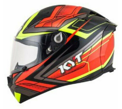 Full Face Motorcycle Helmet KYT Thunderflash Bolt Red Yellow Size
