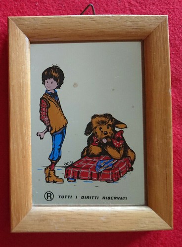 QUADRO A SPECCHIO MIRROR PAT 79 BIMBO CANE OSSO PICCIRIDDI PIC NIC ANIMALI  DOLCE | eBay