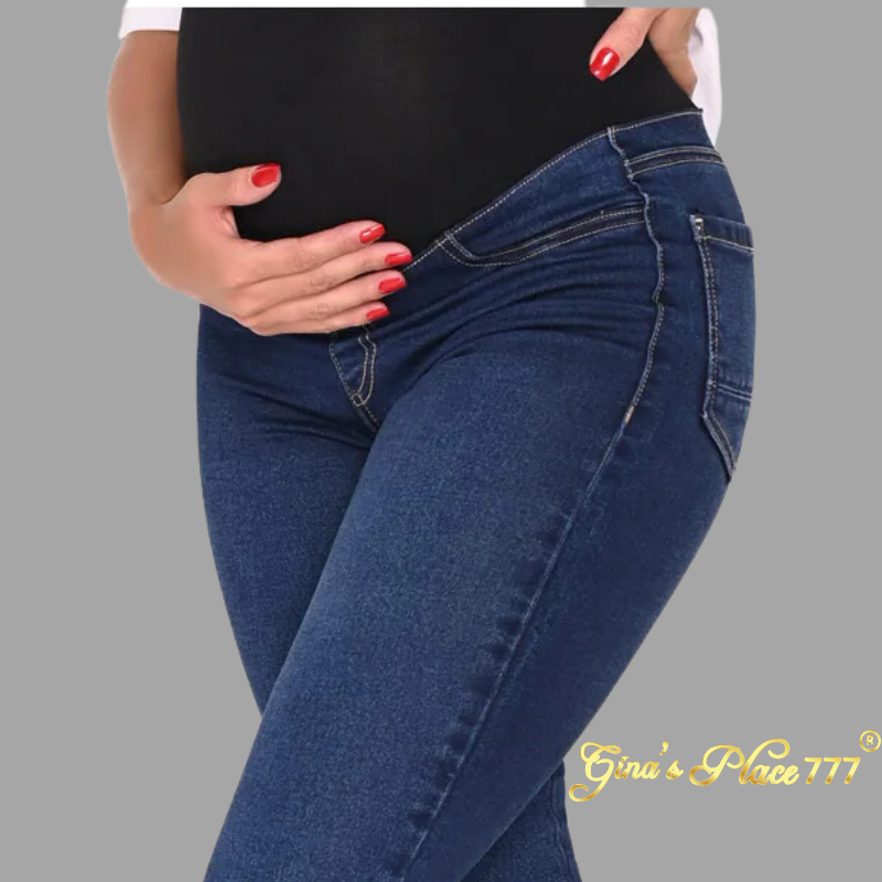 Maternity Skinny Jeans with Butt Lift Baby Bump Elastic Band