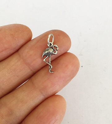 Very small Sterling Silver Flamingo mini tiny - Main Image