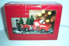 St Nicholas Square Tree Delivery Truck & Man Christmas Village