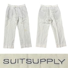 Suitsupply Linen Cotton Blend Duca Pants Men  s Size 32 In White