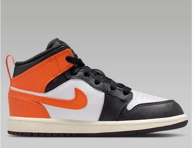JORDAN 1 MID SNEAKERS JUNIOR DQ8424 801 SCHWARZ WEISS ORANGE