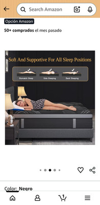 Gel Memory Foam Innerspring Mattress Black Soft Breathable Edge Support  Bedroom