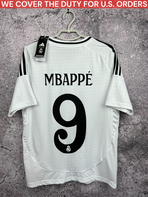MBAPPE REAL MADRID JERSEY 2024-25 HOME SOCCER SHIRT ADIDAS YOUTH