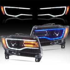 LED Projector Headlights For 2011-2017 Jeep Compass Halogen Model Headlight L+R