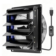 ch Shutter Exhaust Fan with Automatic Louvers, 764 CFM 37W 110-120V Wall 12 In