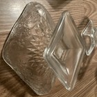 8,Vintage Indiana Glass Diamond Shape Clear Glass Footed Floral Candy Dish Bowl — photo 3