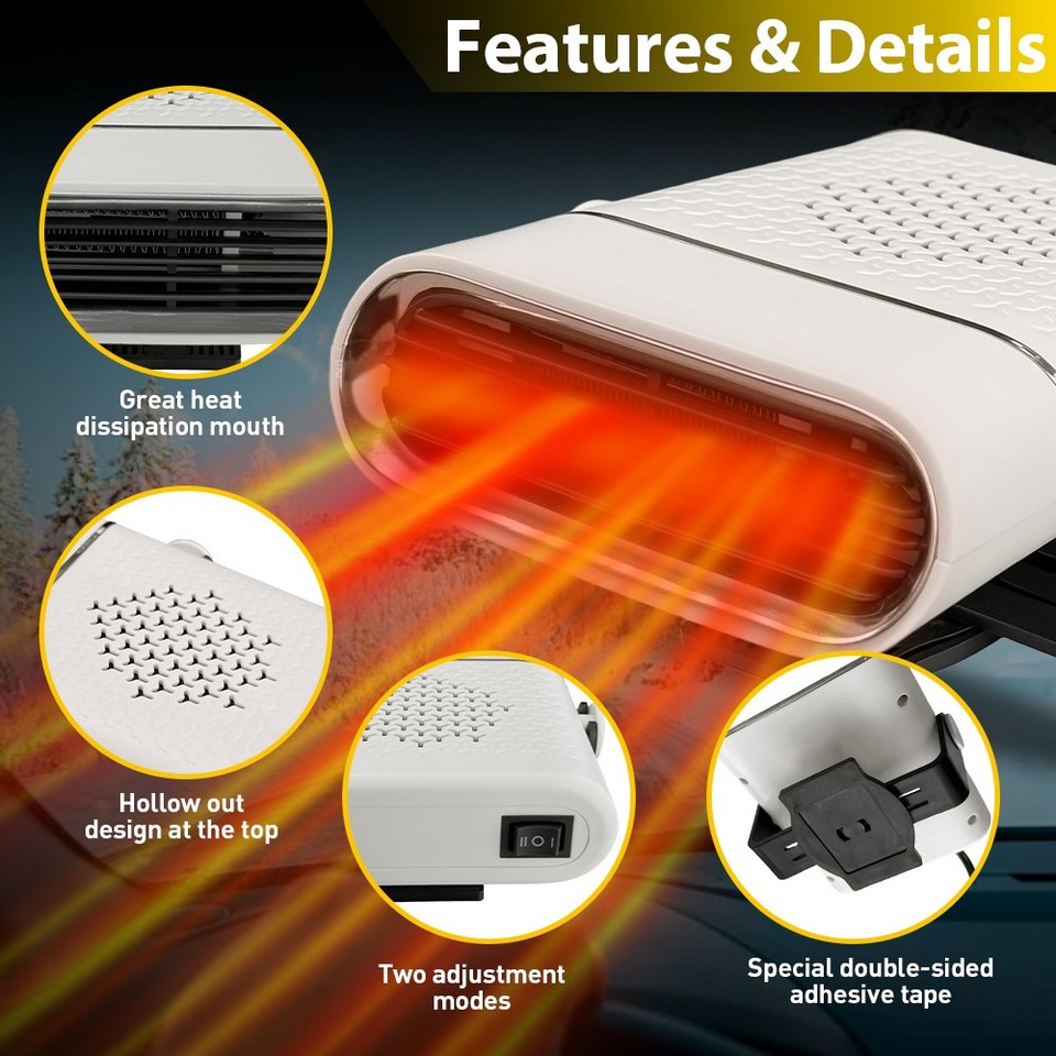 150W Electric Car Fan Heater Heating Windscreen Defroster Demister ...