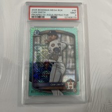 PSA 9 2025 Bowman Chrome Mega Cam Smith Aqua Refractor /125 #BCP-48 POP 1 Ssp