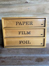 KITCHEN FOIL CLING WRAP TIMBER HOLDER