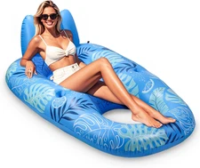 JOSEN Inflatable Pool Float Adult, Pool Float Lounger Raft Floaties Water Floati