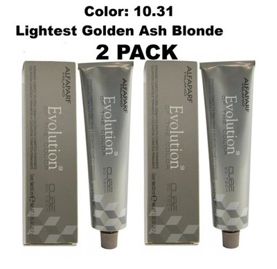 2PACK Alfaparf Evolution of the Color Permanent 10.31 Lightest Golden Ash Blonde