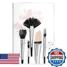 Stupell Industries Makeup Brushes Glam Tools Wood Wall Art Design By Alison