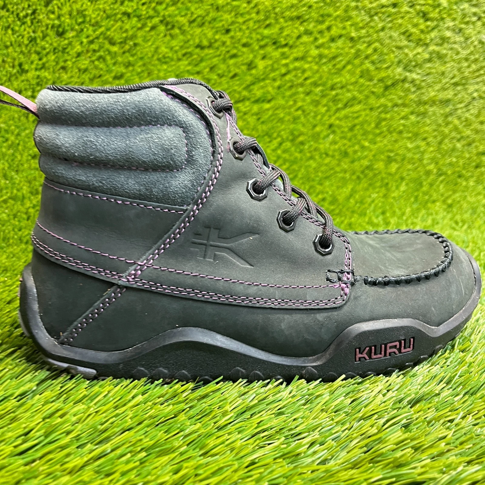 Kuru Quest Womens Size 7 Black Outdoor Walking Leather Camp Hiking Lace Up Boots