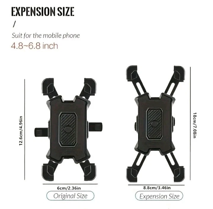 PORTA TELEFONO CELLULARE MOTO BICI SCOOTER SUPPORTO SMARTPHONE UNIVERSALE 360° - Immagine 4 di 4