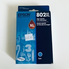Genuine Epson 802XL High Yield Cyan Ink Cartridge T802XL220 OEM Dated 2028