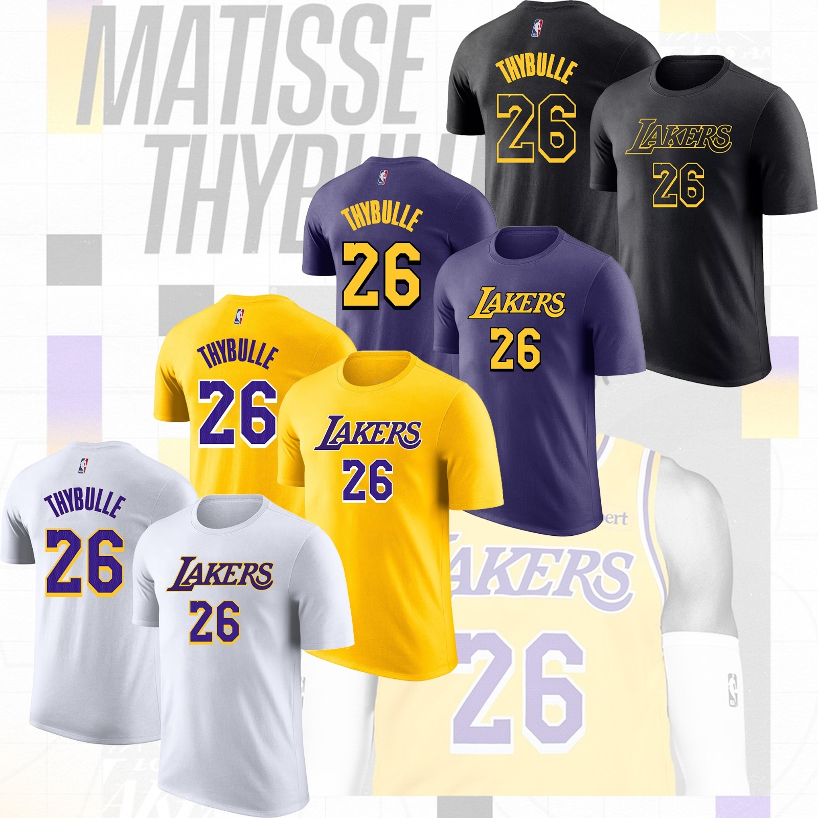 NEW!! - Matisse Thybulle #26 Los A ngeles L@kers Team 2026 Player Name & Number