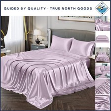 Luxury Lavender Twin Satin Sheet Set - Silky Soft Bedding for Elegant Homes